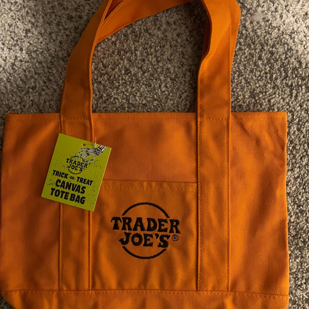 Trader Joe's Orange Canvas Tote Bag